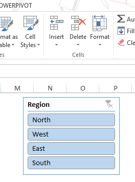 اضافه کردن یا حذف عناصر slicer